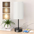 LED Nachtischlampe Touch dimmbar mit USB A/C | Leinenoptik